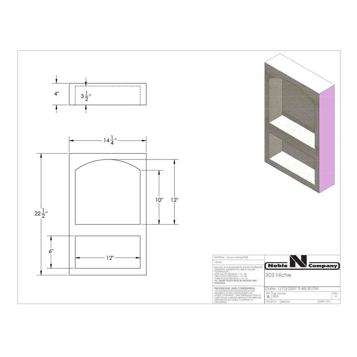 Noble Shower Niche 2871