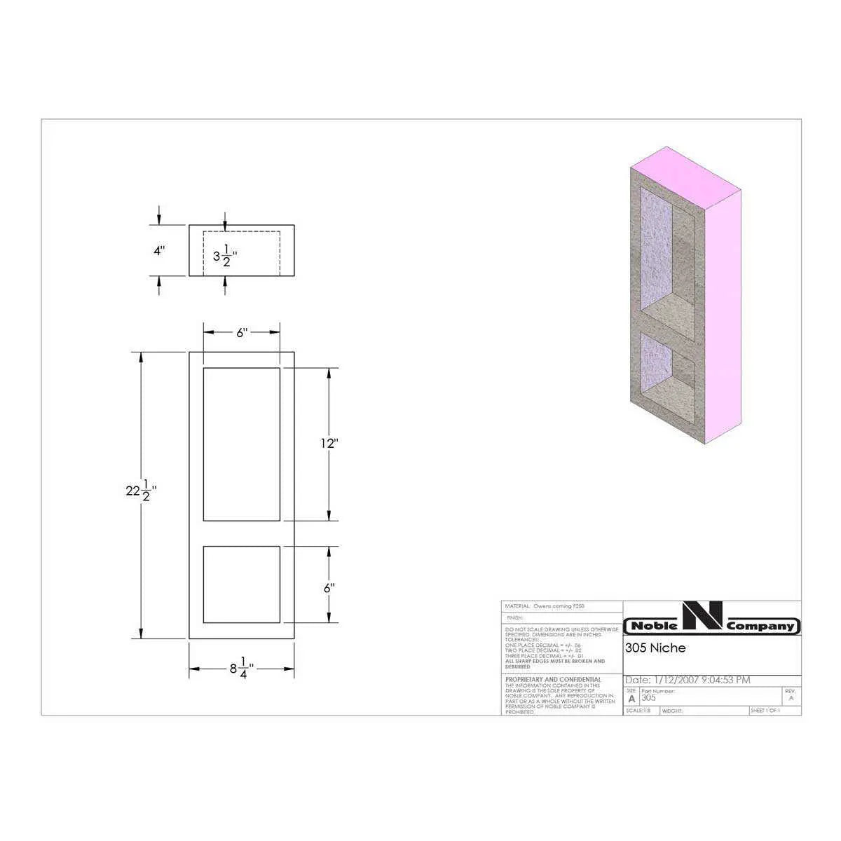 Noble Shower Niche 2901