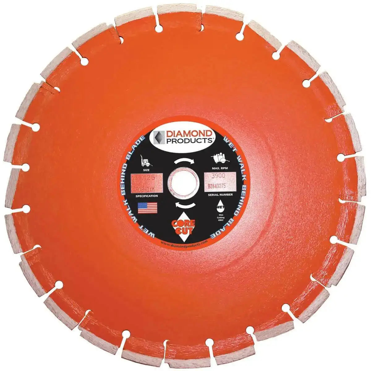 Core Cut Heavy Duty Orange Wet Cured Concrete Blades