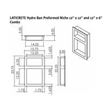 9312-1212-WC Laticrete Hydro Ban Shower Wall Niche