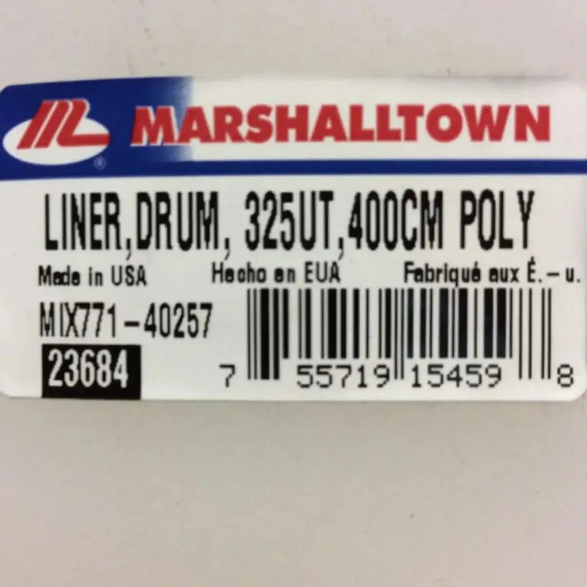 Marshalltown Replacement Poly Liner for 300UT Mixer