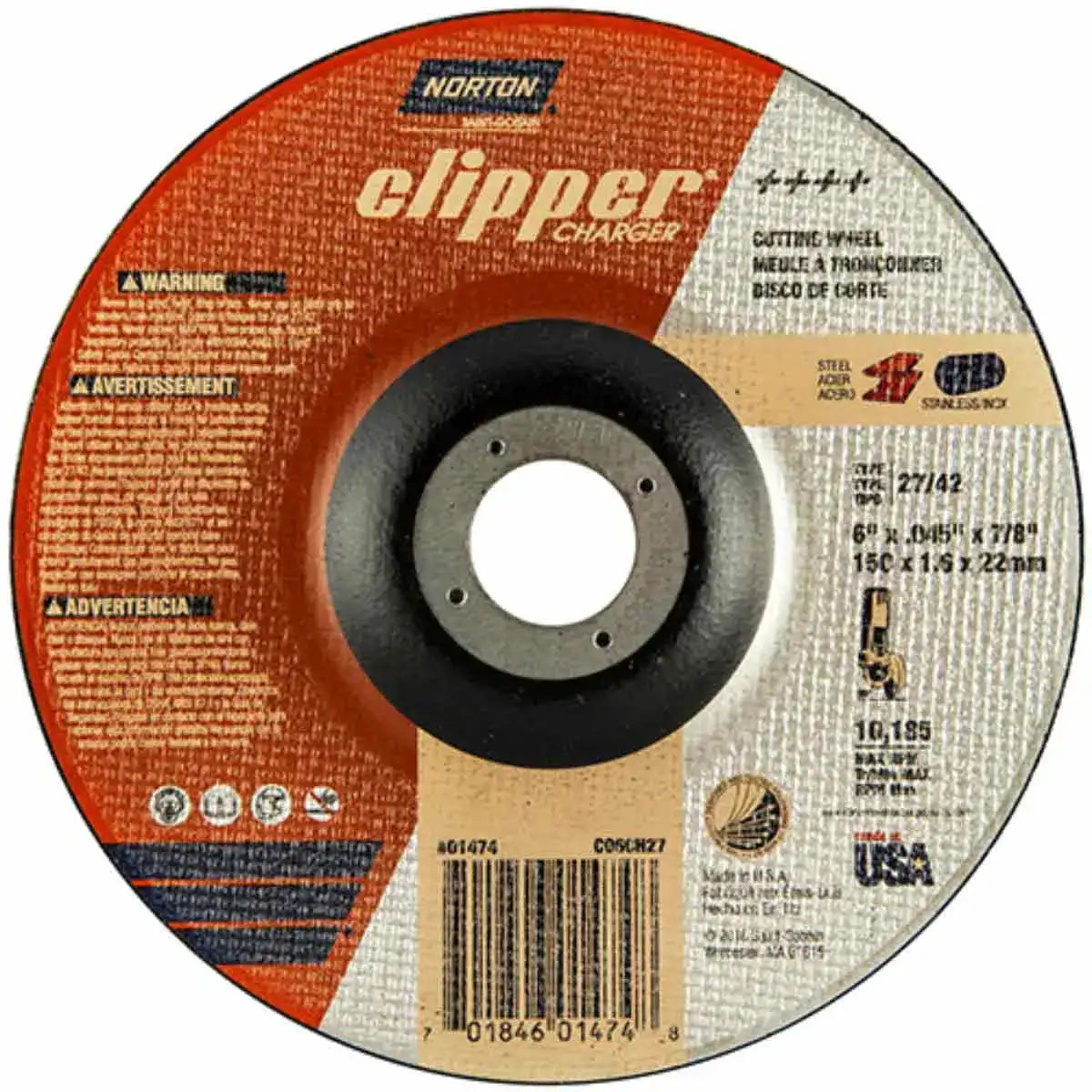 Norton Charger Abrasive Type 27 Cut-Off Wheels - 25 Pack