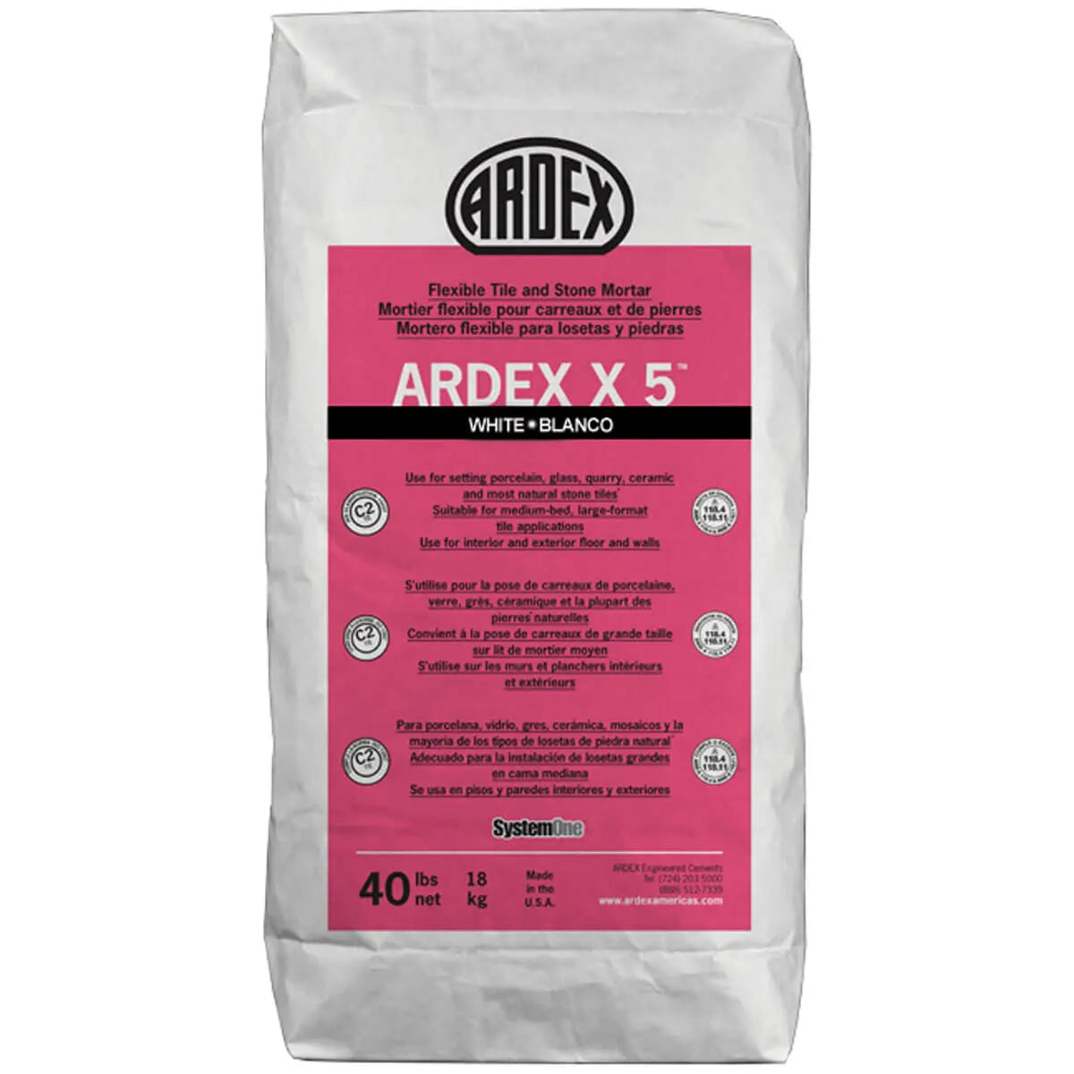 X5WHITE Ardex X5 Flexible mortar