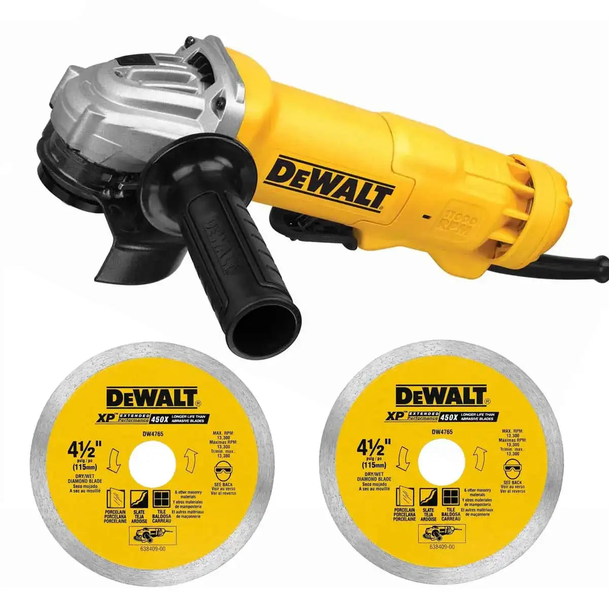 Dewalt 4-1/2&quot; Angle Grinder and Tile Blade Kit