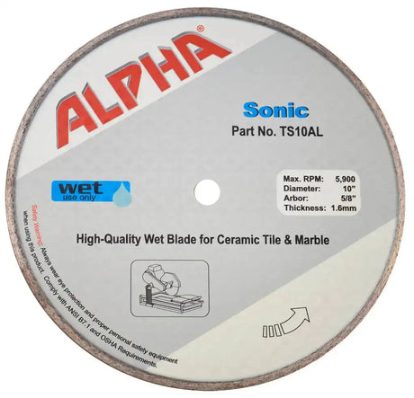 Alpha Sonic Diamond wet tile Blade