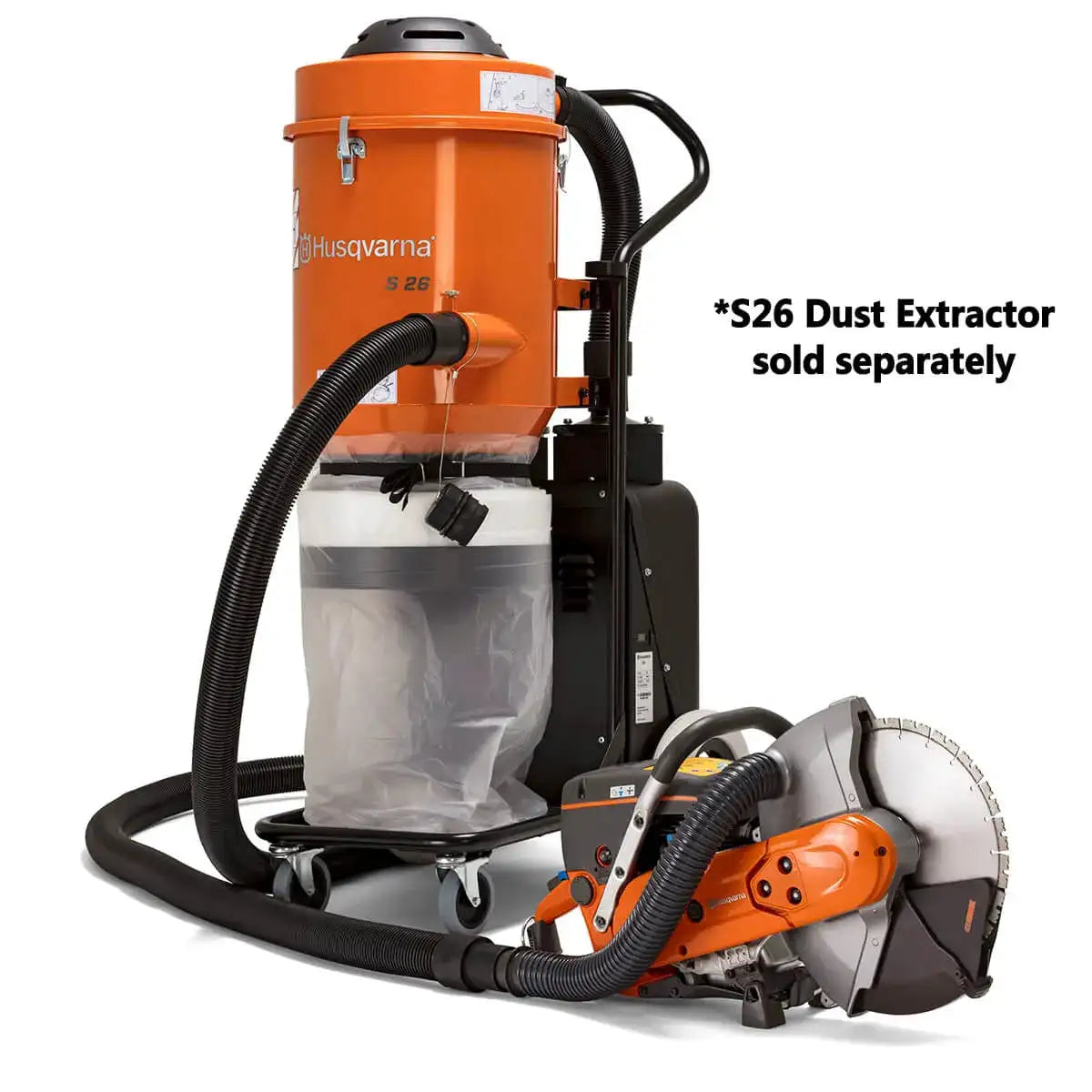 Husqvarna K770 VAC Power Cutter with S26 Dust Extractor