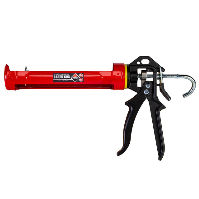 RUBI caulking gun for use with acrylic, adhesives, asphalt and cement