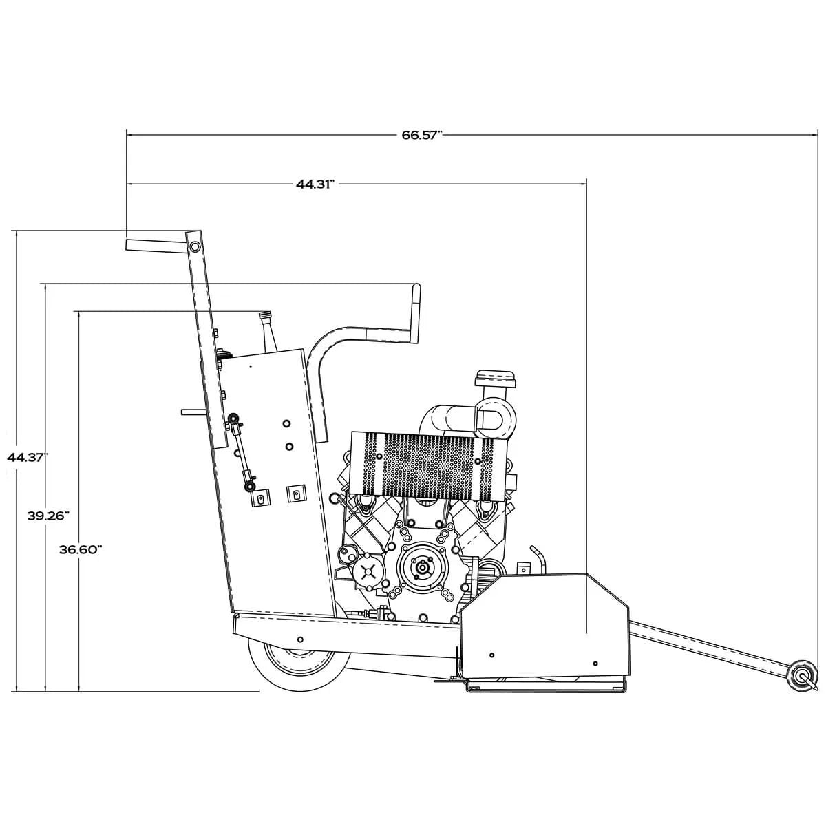 Core Cut CC190PRO-EE Side Dimensions