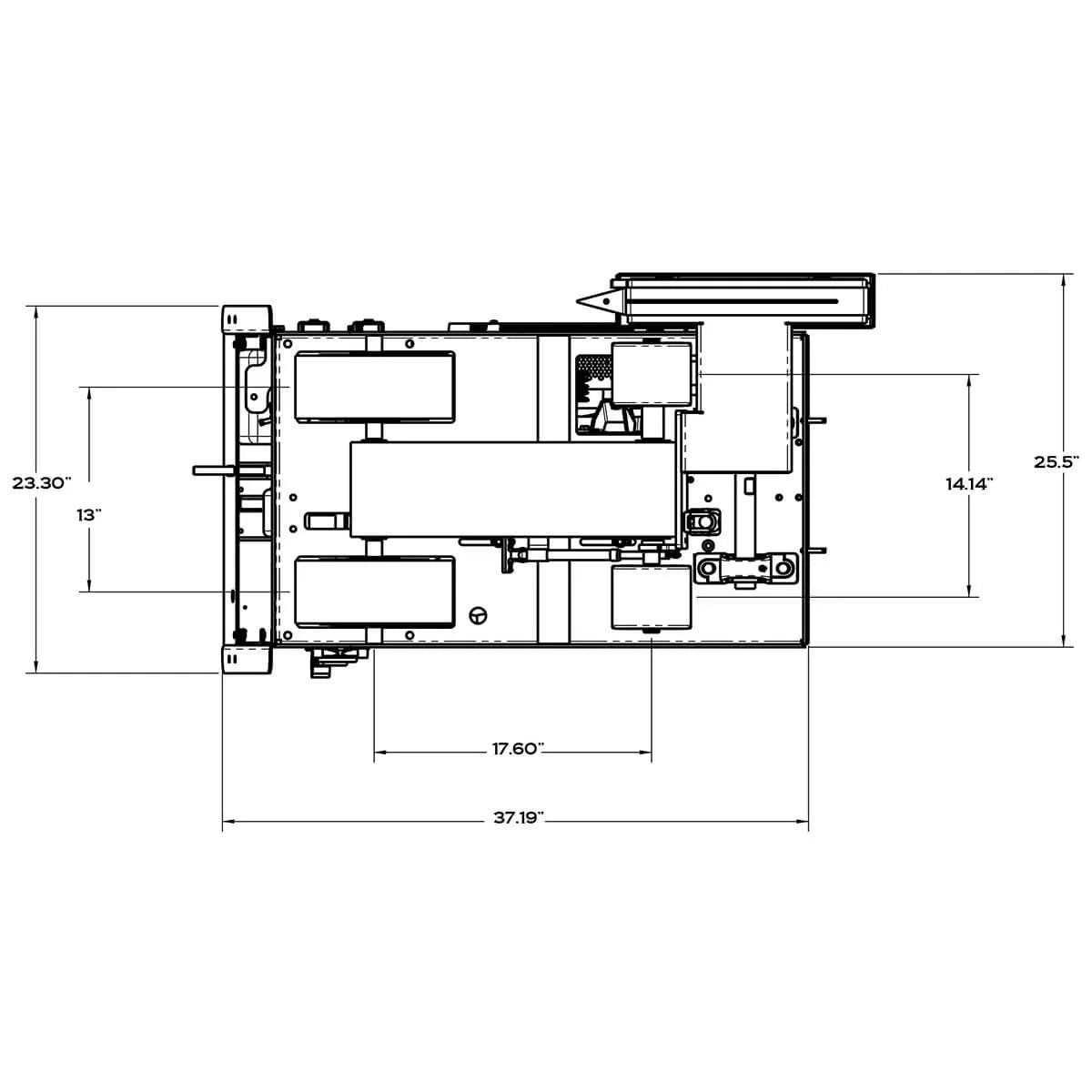 Core Cut CC190PRO-EE Bottom Dimensions