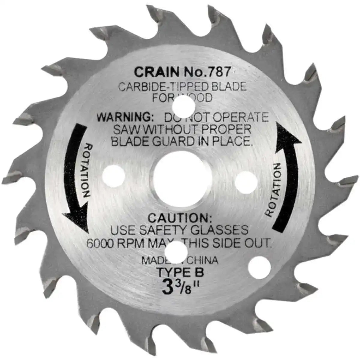 Crain 787 3-3/8 in. Carbide Tipped Replacement Blade for the 775 Crain Toe-Kick saw