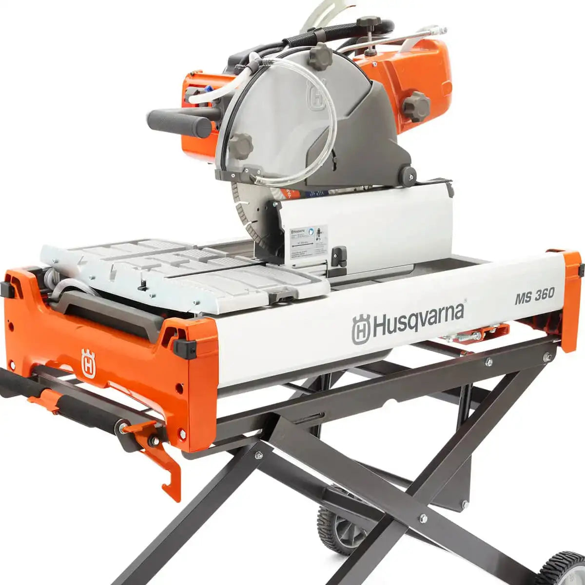 husqvarna ms360 masonry saw with dust shroud installed