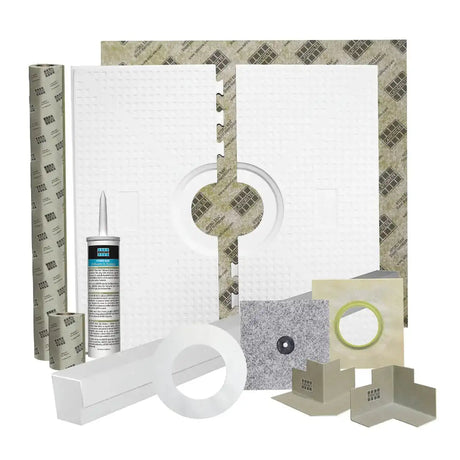 Laticrete Hydro Ban Pre-Sloped Shower Installation Kit Components