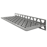 Schluter-SHELF-W rectangular Shelf for Tiled Walls brushed stainless steel floral