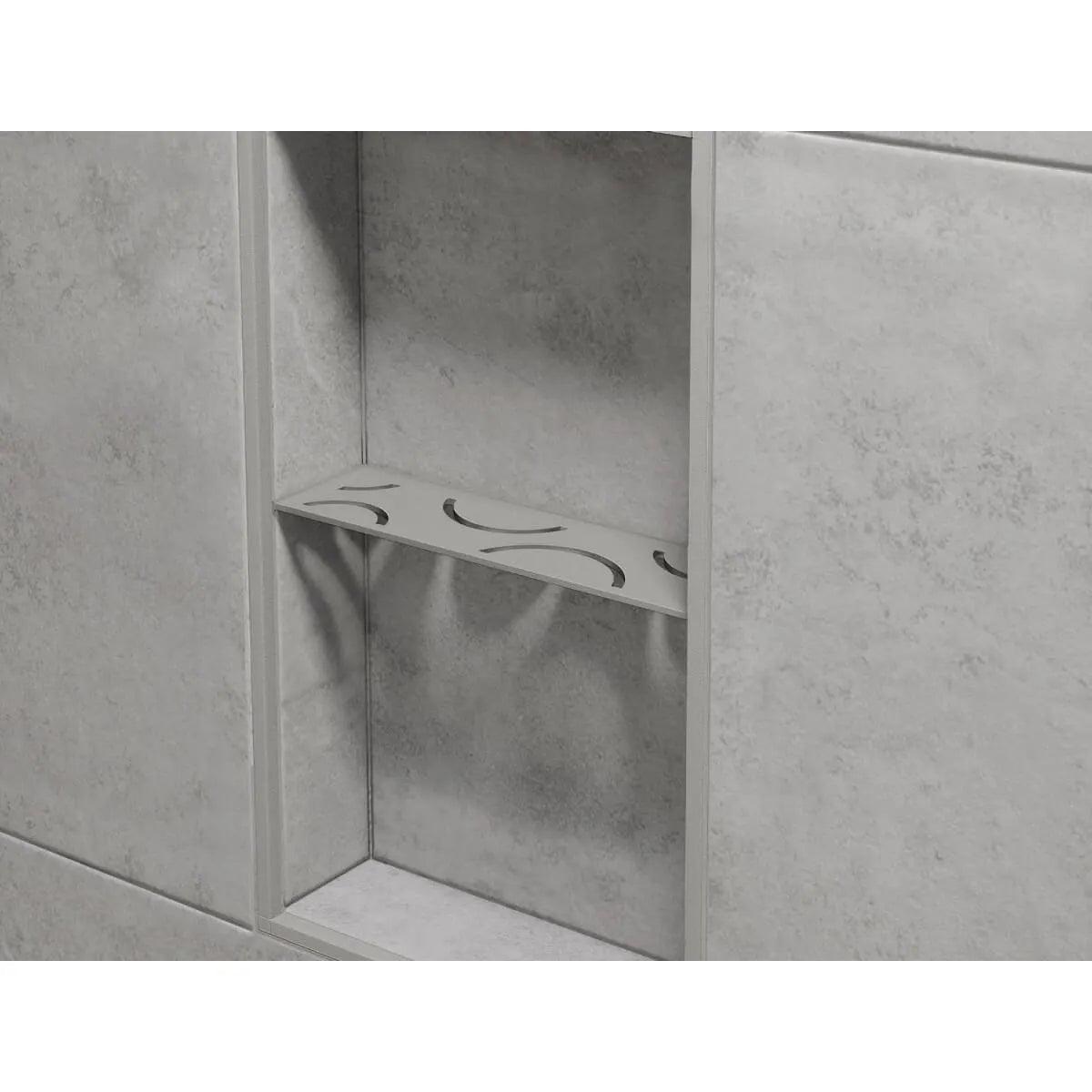 Schluter SHELF-N Rectangular Shower Niche Shelf curved matte white color