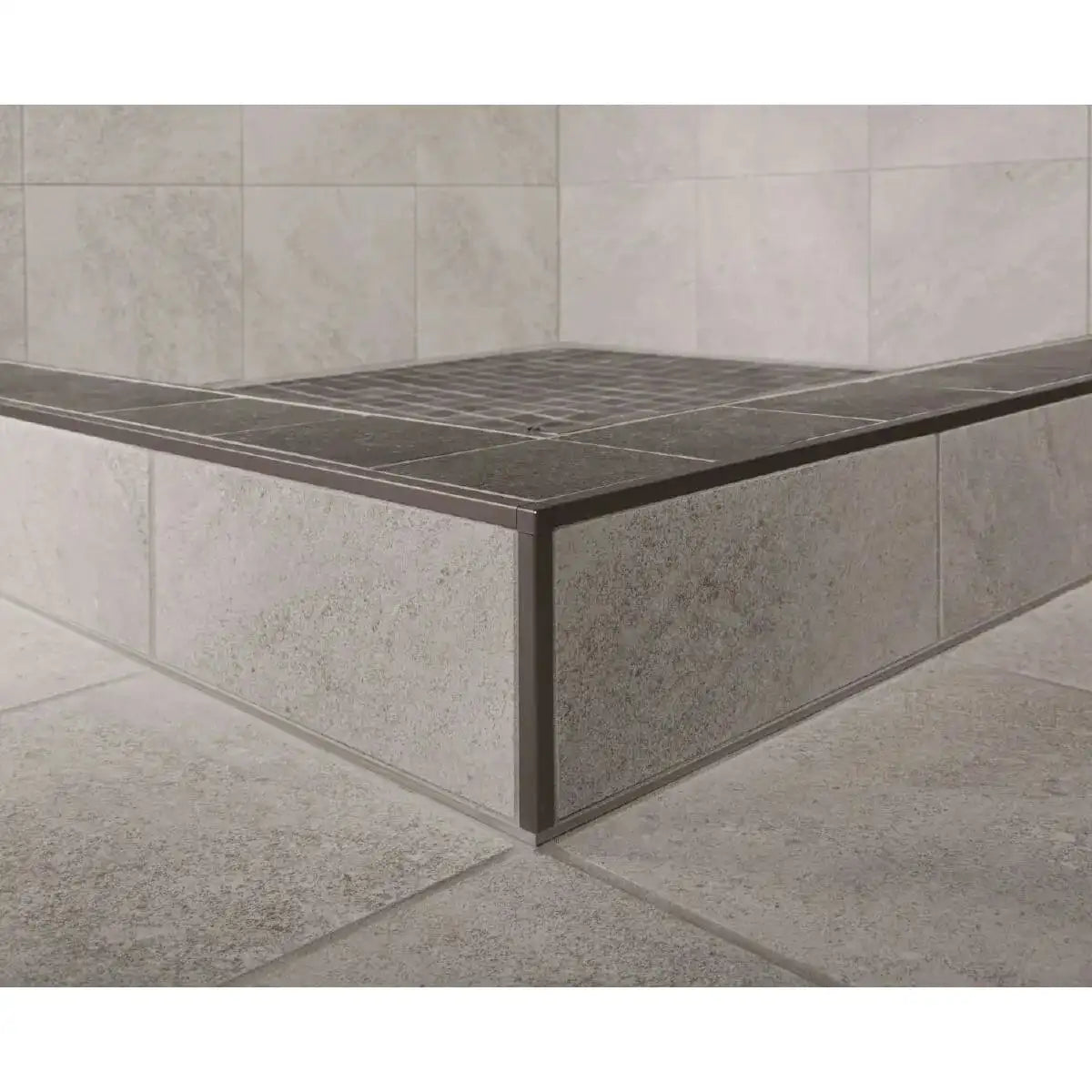 Schluter Systems Quadec shower curb Aluminum Metal Outside Corner