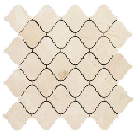 Interceramic Marble Crema Marfil Lantern Mosaic Polished 12" x 12" Sheet