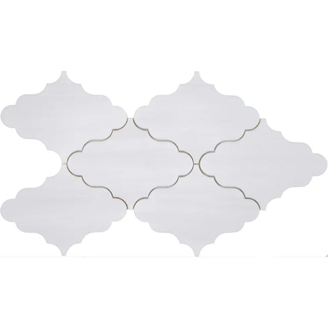 Interceramic Marble Dolomite White 4-1/2" x 6" Taj Mahal Polished Mosaic 9" x 12" Sheet