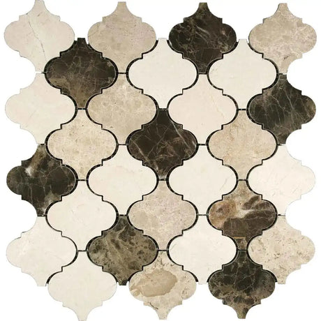 Interceramic Marble Natural Blend 2" x 2" Lantern Polished Mosaic 12" x 12" Sheet