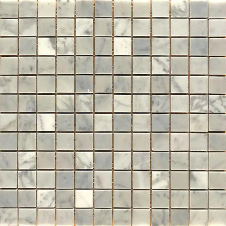 Interceramic Marble White Carrara 1" x 1" Mosaic Polished 12" x 12" Sheet