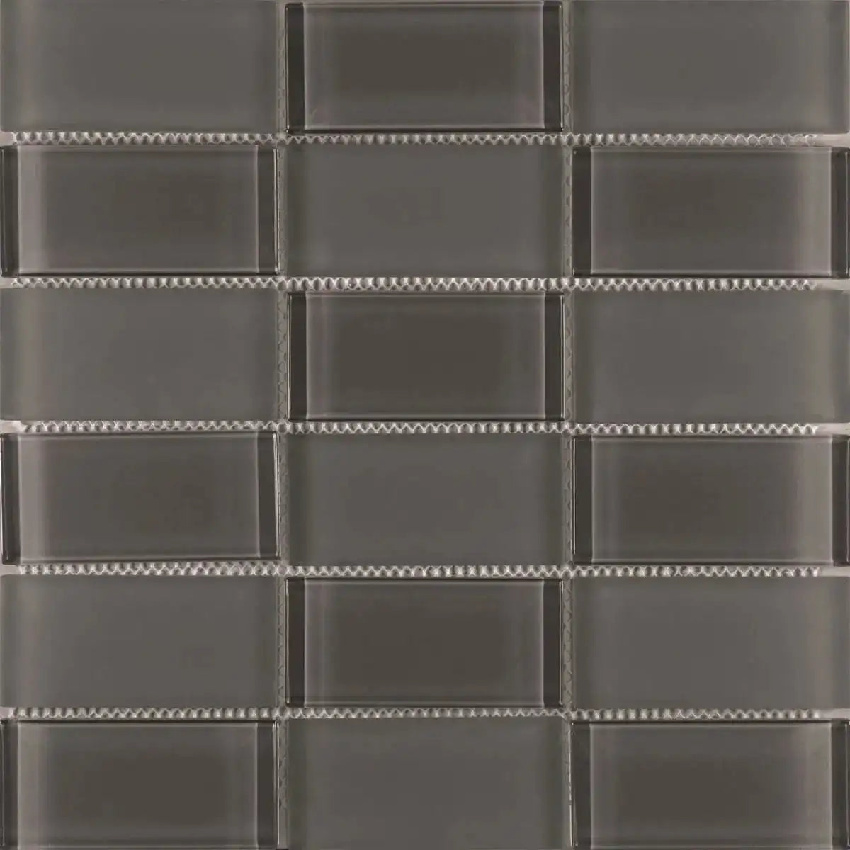 Interceramic Radiance Graphite Tile Stacked Mosaic Clear and Matte Finish 12" x 12" Sheet