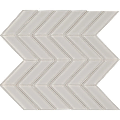 Brilliance White Chevron Mosaic Clear Tile