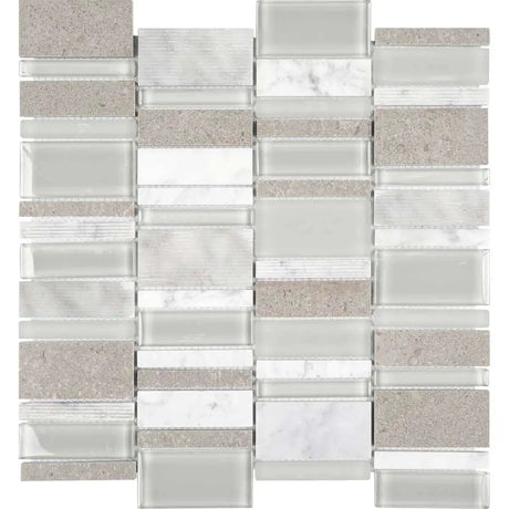 Chelsea Glass Gray Cascade Mosaic Tile