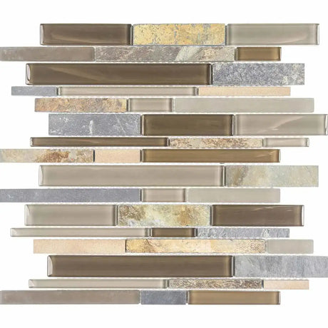 Chelsea Glass Slate Linear Mosaic Tile