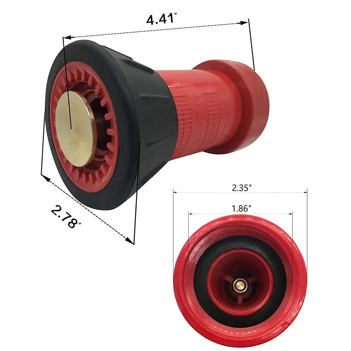 FIRENOZ15 Multiquip Nozzle Fire Hose 1.5 National Pipe Thread dimensions