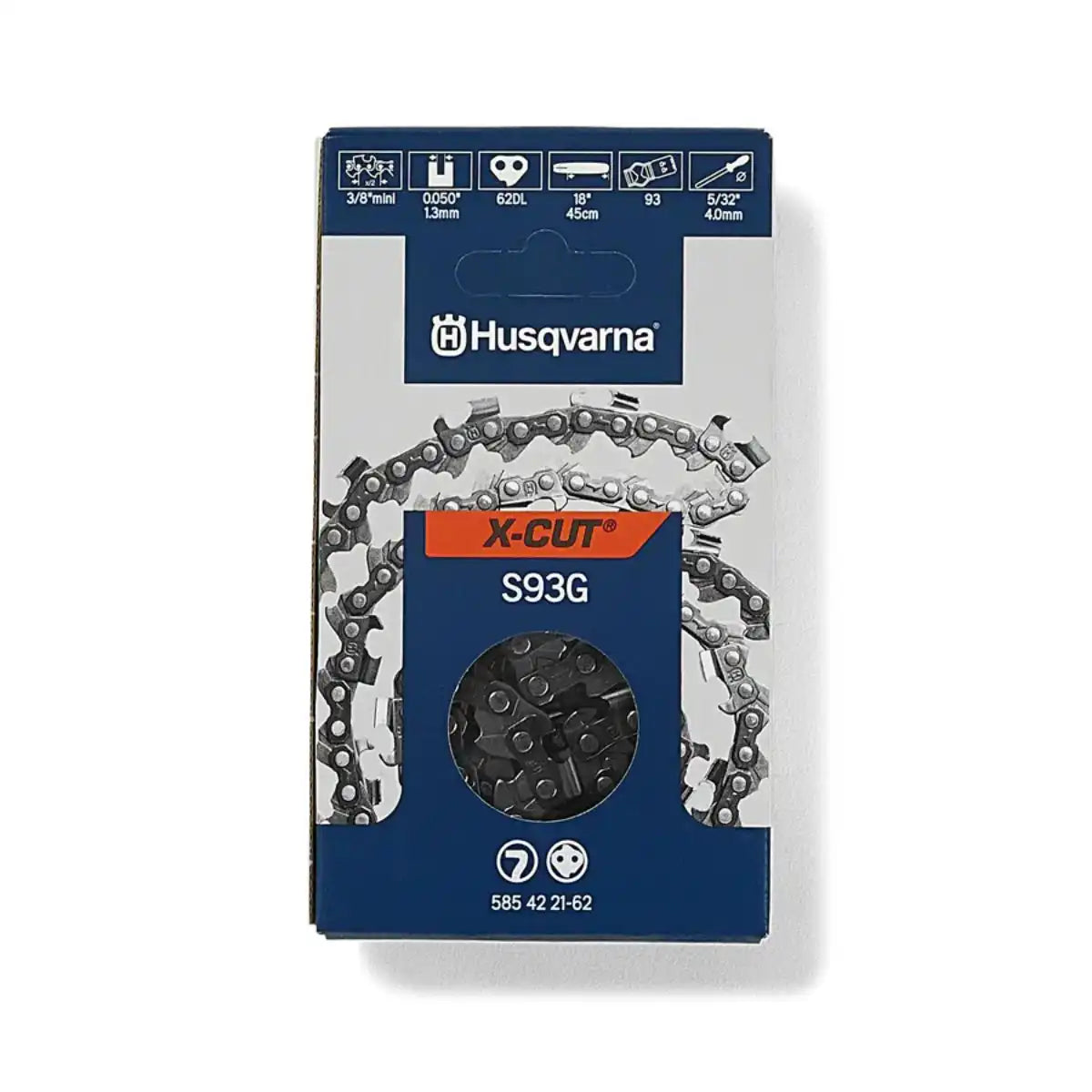 Husqvarna 18" S93G Chain .050" Gauge, 3/8" Mini Pitch, 62 DL