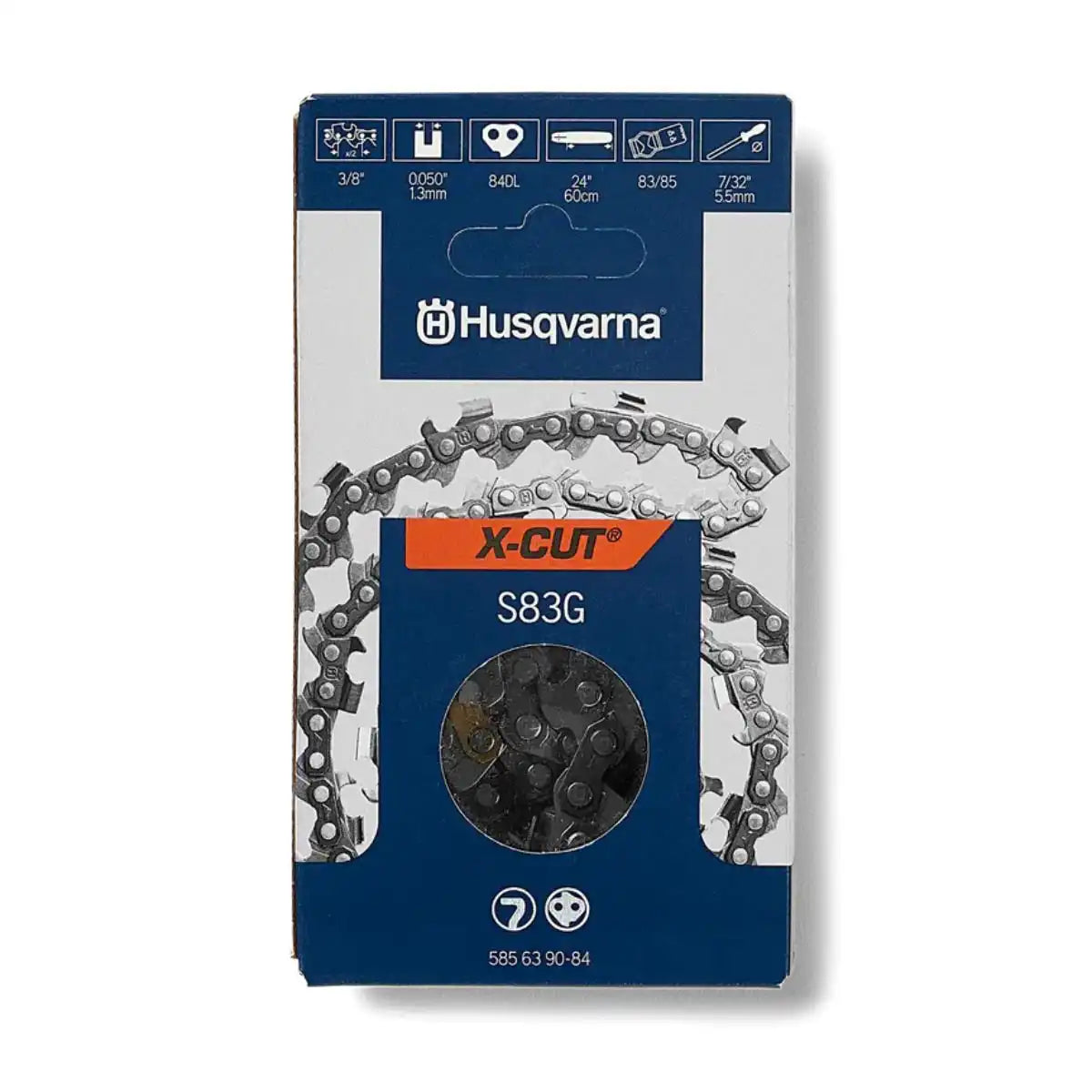 Husqvarna S83G Semi Chisel 24" Chain, 3/8" Pitch, .050" Gauge