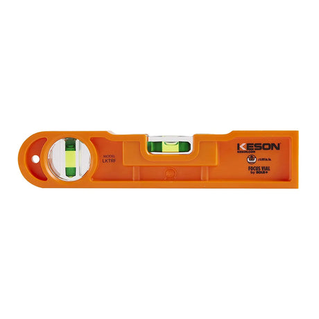 Keson 9" Plastic Rounded End Torpedo Level, bubble level, level, sola levels, keson torpedo levels, LKTRF, 9 inches plastic level