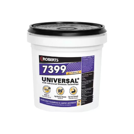 Roberts Universal PLUS Resilient Flooring & Modular Carpet Tile Adhesive, plasticizer migration resistance, LVT adhesive, carpet tile adhesive