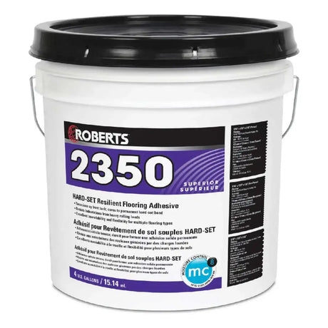 Roberts 2350-4, Hard Set Resilient Flooring Adhesive, 4 Gallons pail adhesive, indoor use glue for wood, flooring adhesive