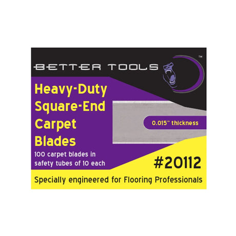 Better Tools 0.015" Heavy Duty Square End Slotted Blade, carpet razor blades, sharp blades for carpet, carpet installation tools