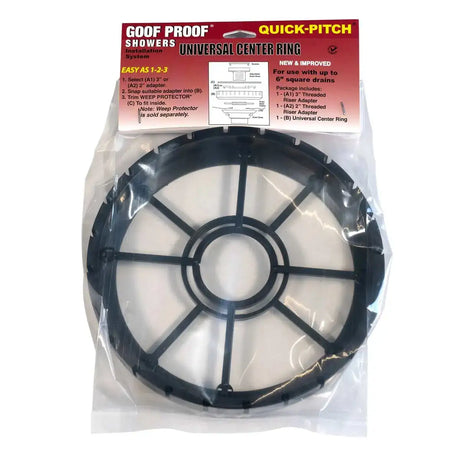 goof proof, quick-pitch, universal center ring, center ring adapter, ring adapter, center ring, quick pitch