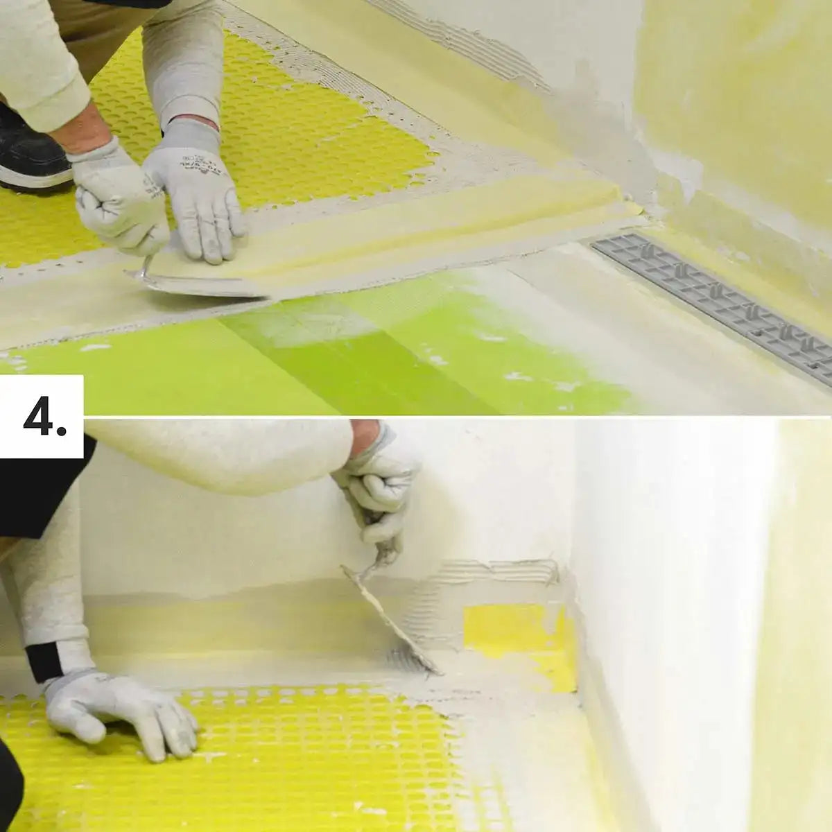 installation steps for Profilitec FLOORTEC Uncoupling Membrane