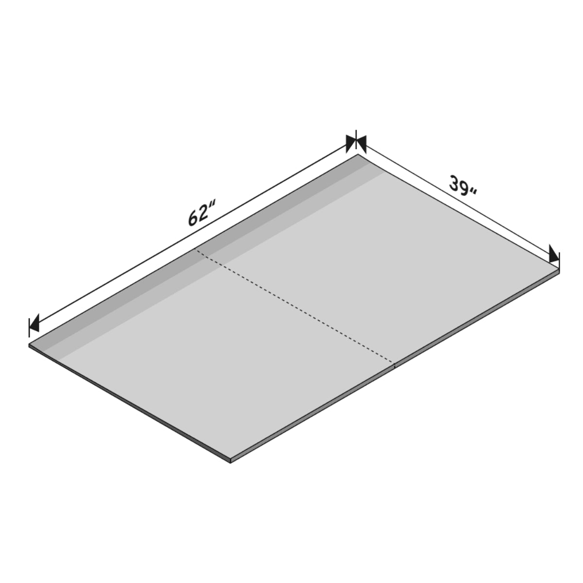 RRSPT2CSVAR 39” x 62” Tub to Curbless Shower Pre-Sloped Pan