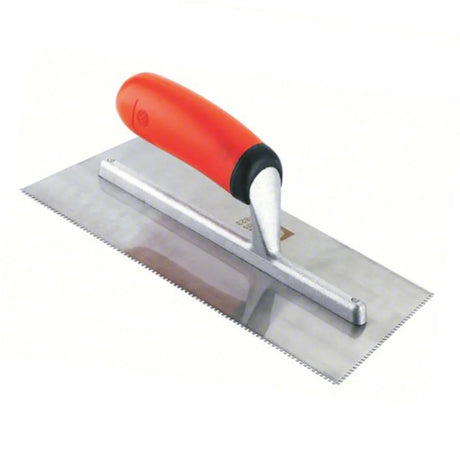 Roberts Comfort Grip Trowels, carpet adhesive trowel, LVT trowel, carpet glue trowel, 1/16" x 1/16" x 1/16" Square-Notch