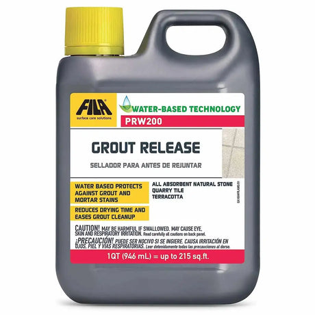 FILA PRW200 Grout Release 1 Quart, grout sealer, 44011006AME, water based sealer, voc free sealer, natural stone, quarry tile sealer