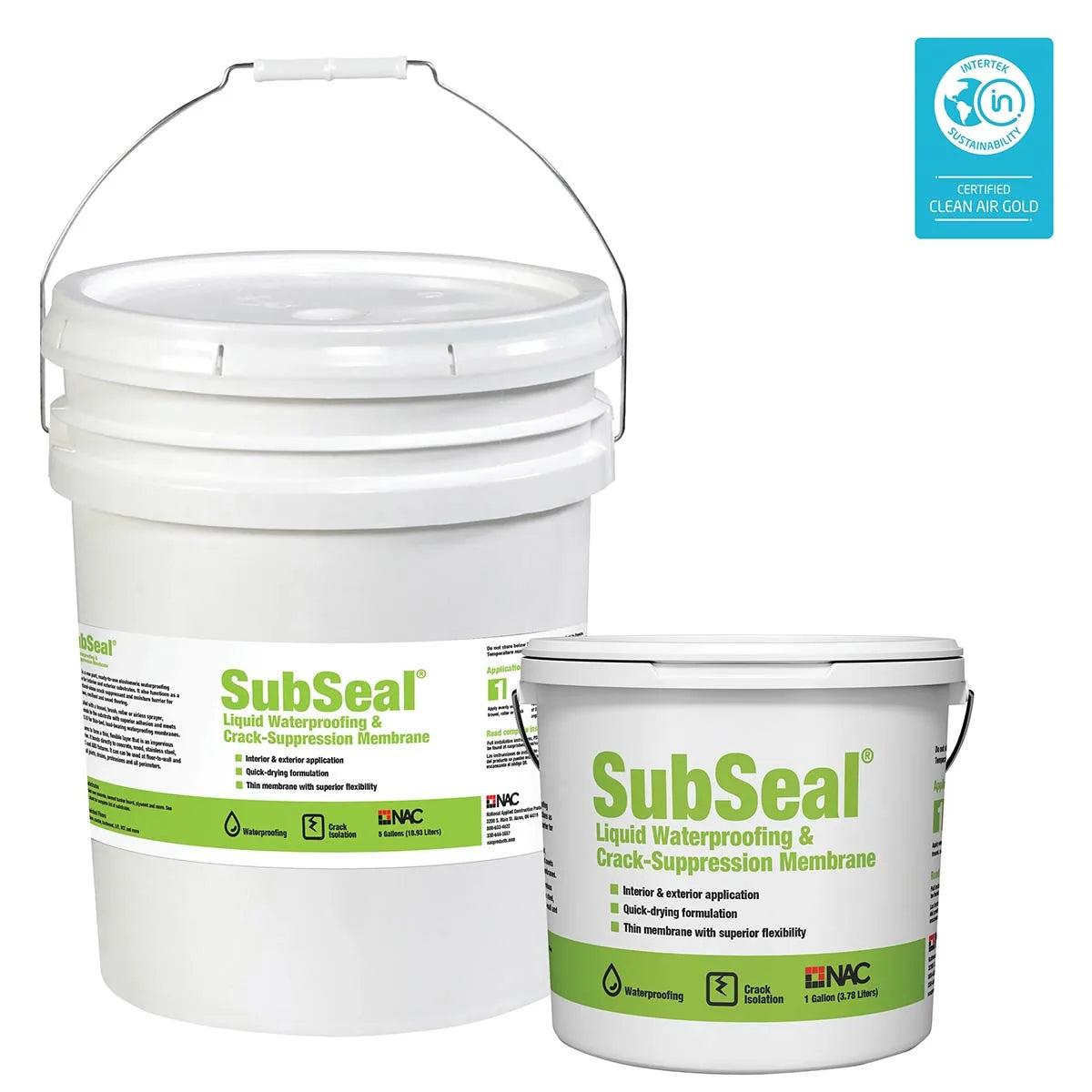 NAC Subseal Liquid Waterproofing Membrane 5 Gallons and 1 Gallon