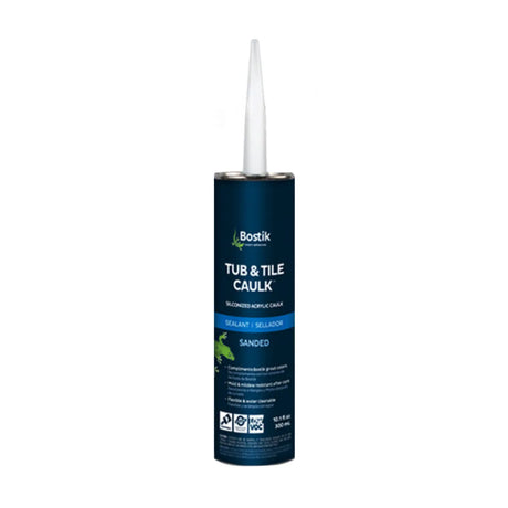 Bostik Tub & Tile Siliconized Sanded Caulk 10.1 oz Tube, caulk, sanded caulk, caulking, caulks, adhesives, silicones, caulk gun, grout sealer, caulking tools