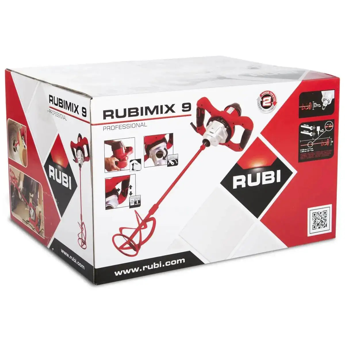 Rubimix-9N Electric Mixer with Chuck and M120-R Paddle, mud mixer