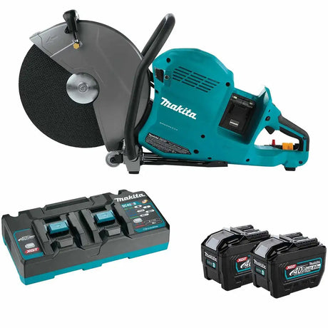 GEC01PL Makita - 80V max XGT Brushless 14" Power Cutter Kit, Electric Brake 2 ea. BL4080F Batteries, and dual port charger