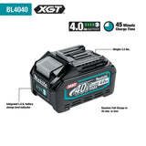 Makita 40V max XGT Brushless Cordless 7" Polisher 40V max 4.0Ah Battery Features