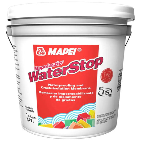 Mapelastic WaterStop is a flexible, thin, fast-drying, one-component, liquid-rubber waterproofing and crack-isolation membrane