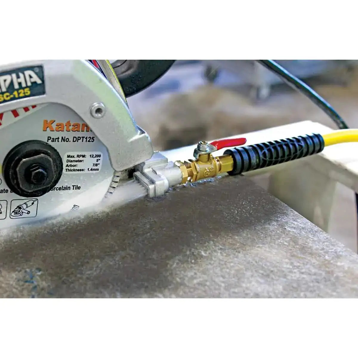 Alpha ESC-125 Electric Cutter Cuts Granite