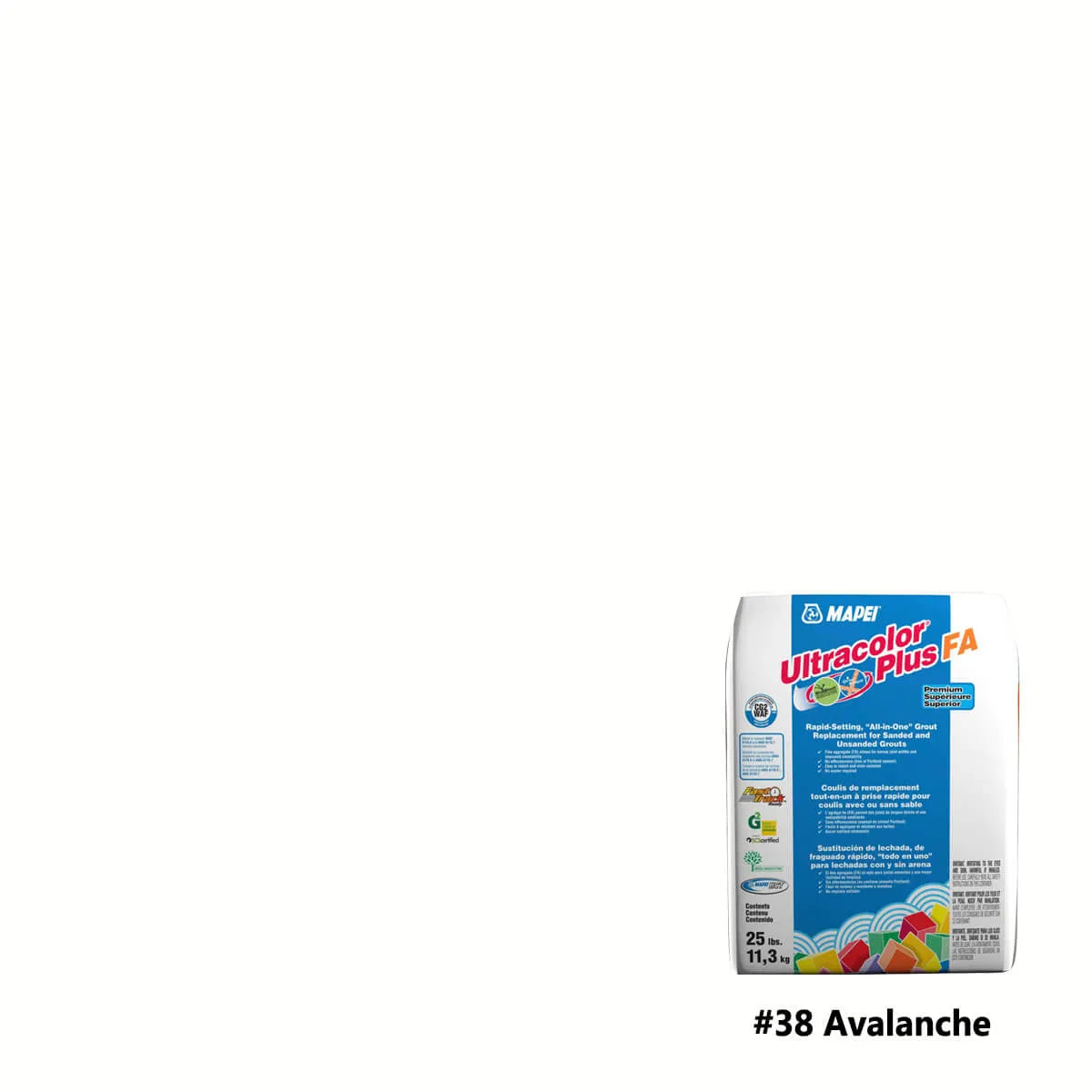 Mapei Ultracolor Plus FA Rapid-Setting Grout 25 lbs avalanche