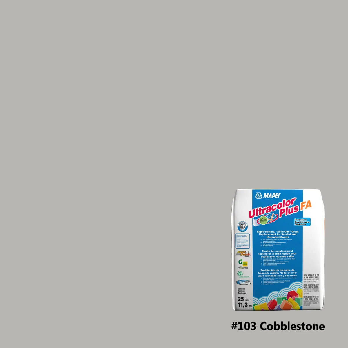 Mapei Ultracolor Plus FA Rapid-Setting Grout 25 lbs cobblestone