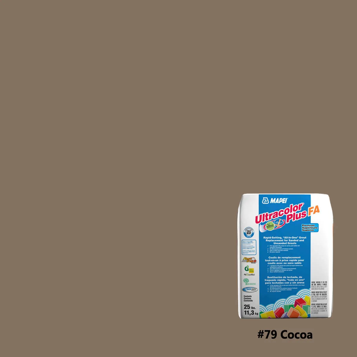 Mapei Ultracolor Plus FA Rapid-Setting Grout 25 lbs cocoa