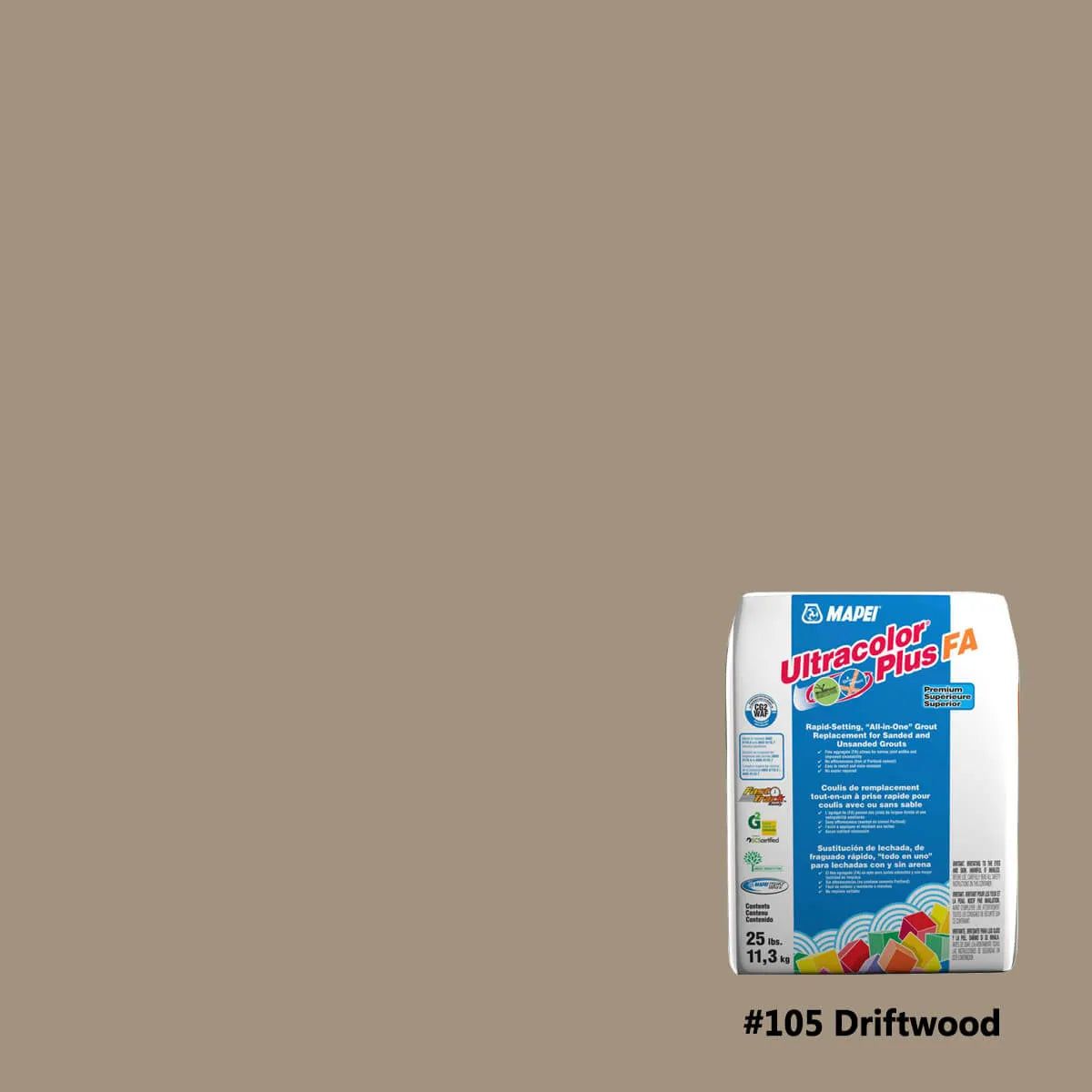 Mapei Ultracolor Plus FA Rapid-Setting Grout 10 lbs drifwood